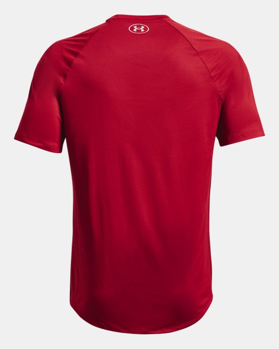 Men's UA Tech™ Collegiate Short Sleeve, Red, pdpMainDesktop image number 4